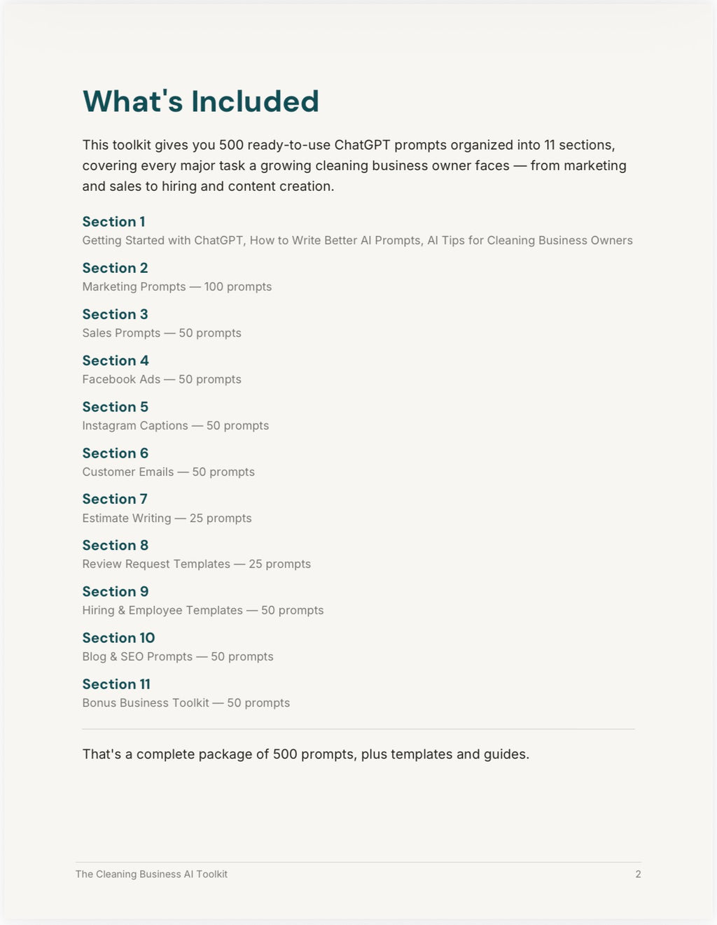 AI Prompt Library: The Cleaning Business AI Toolkit